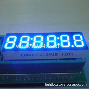 Ultra Bright Blue 0.36 Inch 6 Digit Common Anode Seven Segment Led Display 